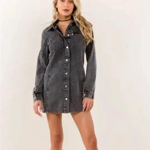 Whiteroom + Cactus Long Sleeve Denim Dress Blue Wash Size Small