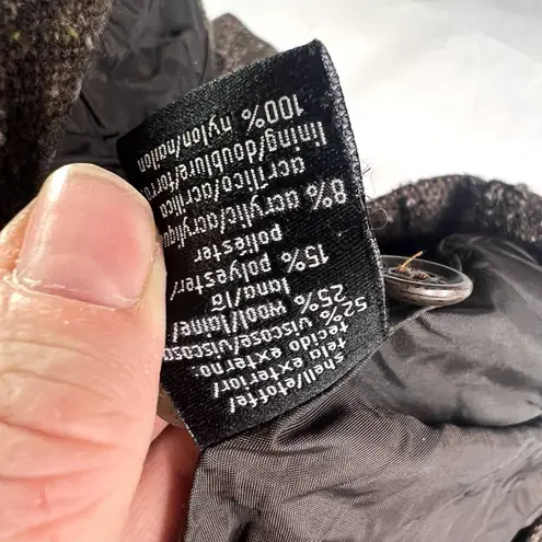 Calvin Klein Jeans Fitted Brown Tweed Wool Blend Jacket Size Small