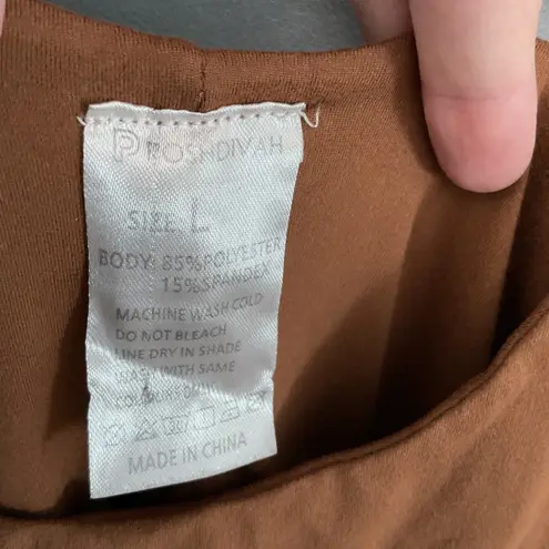 PRODIVAH Brown Racerback Bodysuit Romper One Piece L Size L