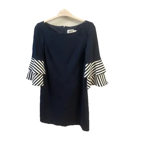 Eliza J ELIZA J Women's Navy Bell Sleeve Rayon Blend Jersey Shift Dress Size 8