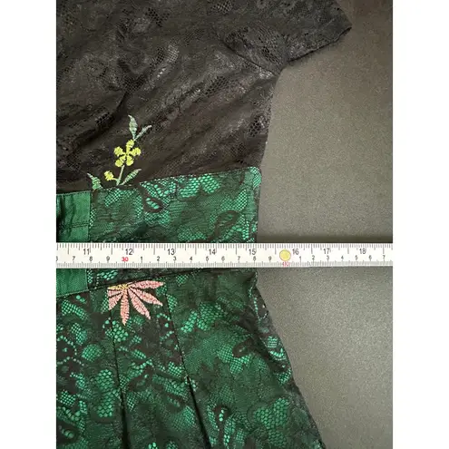 Red Lady Women Floral Lace Embroidery Mini Dress Size S Asian Tea Party Cocktail Black