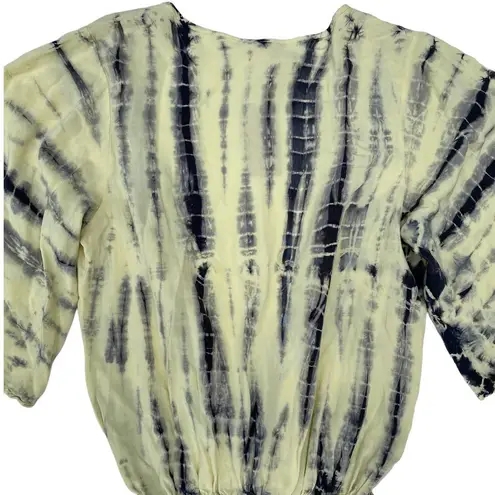 Surf Gypsy Romper Yellow Tie Die Swim Cover Short Sleeve Women's Size Small NWT