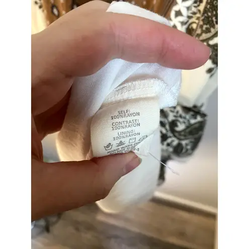 Mystree Patchwork Lace Floral Mini Cream Tunic Dress Small Boho Cottage Festival