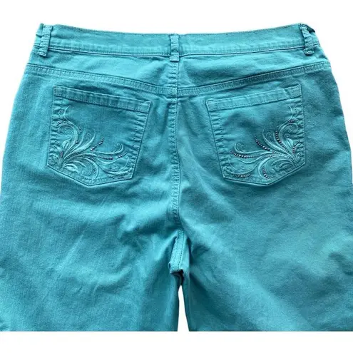 Gloria Vanderbilt Bedazzled Green Denim Jeans