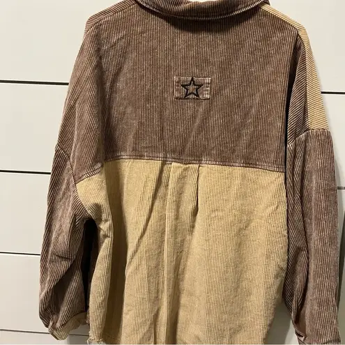 VICI  Corduroy Colorblock Shacket thumbnail 3