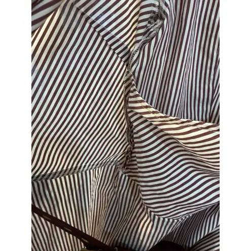 Veronica Beard Shirt Dress Size 4 Jacinda Striped Stretch Cotton Wrap Belted