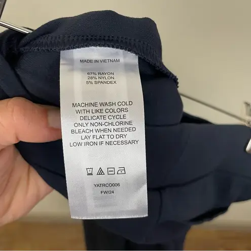 Quince Navy Ultra-Stretch Ponte Wide Leg Pants Size XS