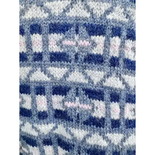 Handmade Large Multicolor Vneck Geometric Pattern Sleeveless Unisex Sweater Vest Vintage