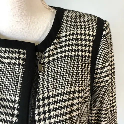 Mario Serrani ITALY | Plaid Houndstooth Full Zip Blazer