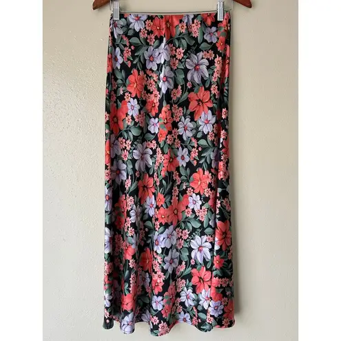 Abel the label Pink Floral Midi Skirt Size Medium