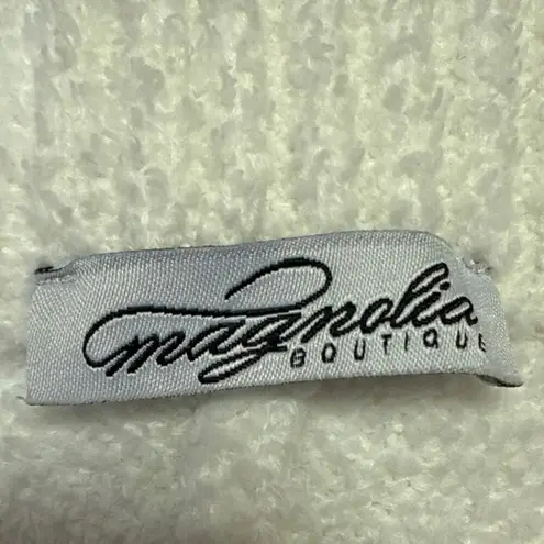 Magnolia Boutique White Fleece High Waisted Pull On Wide Leg Lounge Pants Sz S