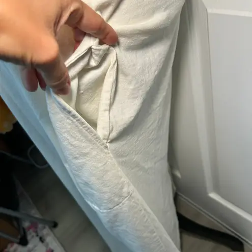 FP Beach Free People Oversized Cotton T Shirt Dress Cream Long Maxi Size L