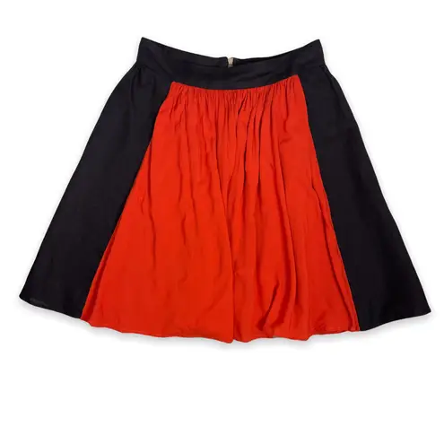 Giorgio Armani Armani Mixed Media Colorblock Linen Full A-Line Skirt