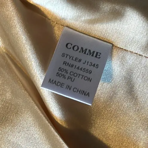 Comme Women’s Dark Grey Faux Leather Motorcycle Jacket Silver