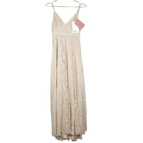 BHLDN NWT Fame & Partners Charlotte Dress Nude Lace Maxi Wedding Gown Dress 6