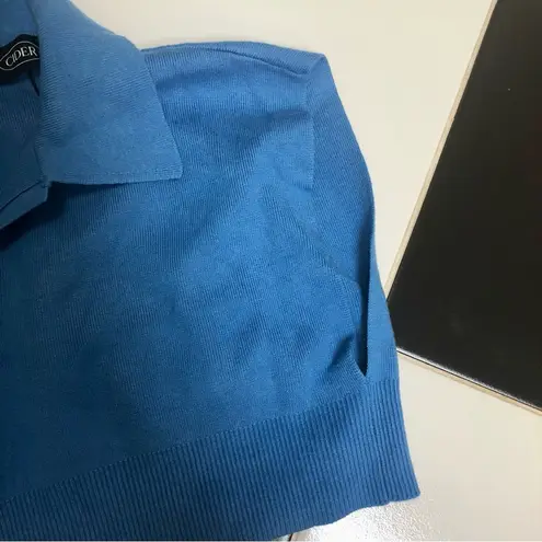 Cider NWOT Sleeveless Polo Crop Top Shirt Collared Tank Oversized Vest sz Small