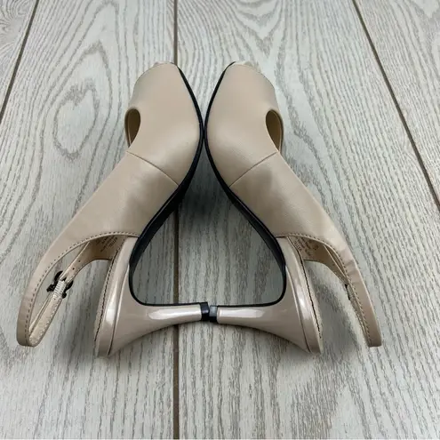 Life Stride Women's Teller Slingback Peep Toe Pumps 7.5W Silky Taupe $70