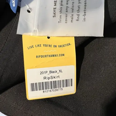 RipSkirt Womens Hawaii Wrap Skirt XL Black Cover Up Beach Lightweight Casual