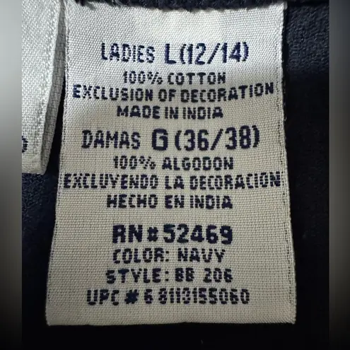 Vintage Navy Corduroy Fall Embroidered Vest Fall pumpkin leaves Birdhouse large Blue