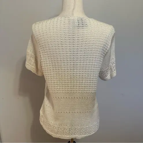 Vintage Bentley White Open Knit Cardigan Built