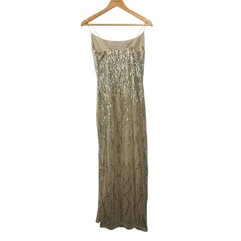 Women’s Fore Sequin Champagne Long Dress Size M Size M