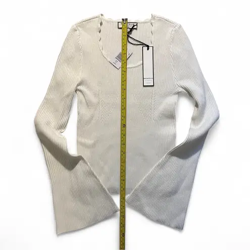 Bagatelle Scallop Neck Flared Sleeve Sweater NWT