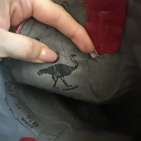 Vintage Los Altos Leather Ostrich Cowboy Boots Size 8.5M 9.5W in Red