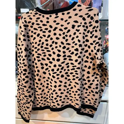H by Halston Women's XL Leopard Print Long Sleeve Pullover Sweater