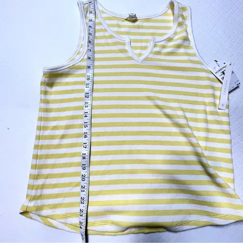 Caslon Butter Yellow and white Thermal tank top Women's size M, NWT