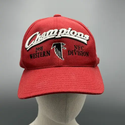 NFL Atl Falcons 1998 NFC Western Division Champions Red Baseball Hat Adjustable Size 0