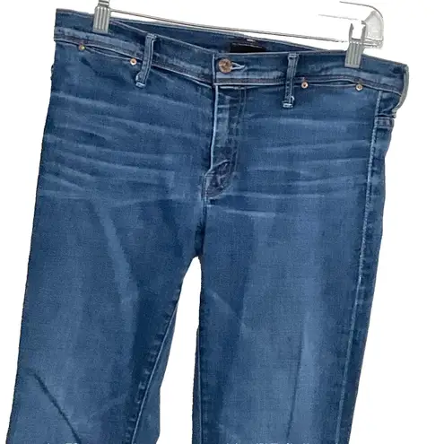 Mother Women's WIDE LEG BLUE Perfect Rise Flared Stretch Casual Jeans Size 28