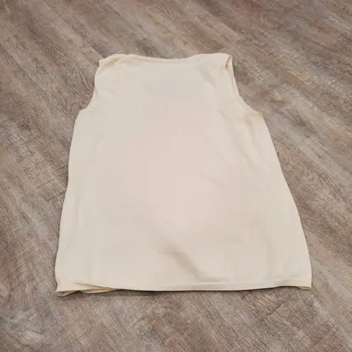 Adrienne Vittadini White Sleeveless Top Size Large