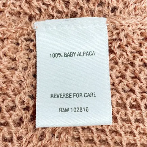 Garnet Hill 100% Baby Alpaca Sweater Scallop Trim Clay Size Medium Peruvian Wool