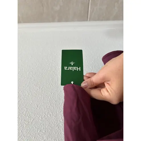 Halara Breezeful Racerback Dress Womens L Burgundy High Lo Midi Flowy Travel