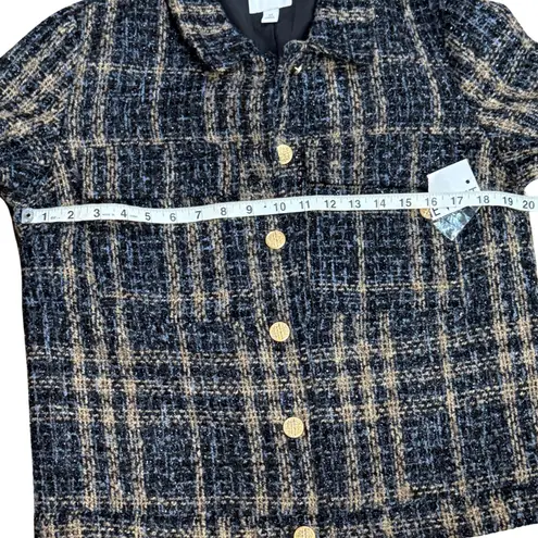 Nine West ‎ Blue Tweed Blazer Jacket Women’s M | Classic Chic Preppy Style | NWT