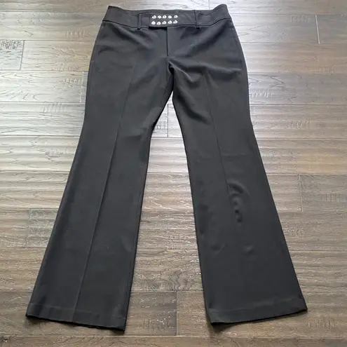 Vertigo Paris Flared Trousers Womens Sz 12 Snap Waist Stretch Classic Essential