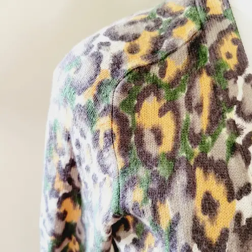 Lucky Brand  watercolor floral belted cardigan size medium