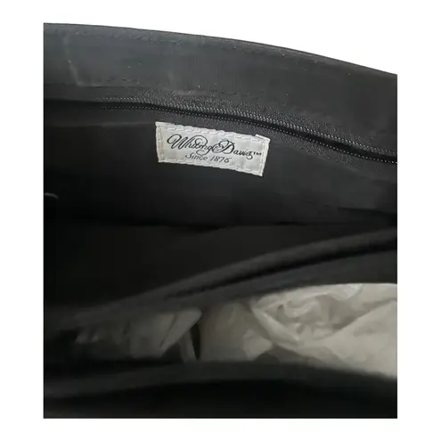 Whiting & Davis Black Leather Black Brass Circle Flat Mesh Crossbody Bag