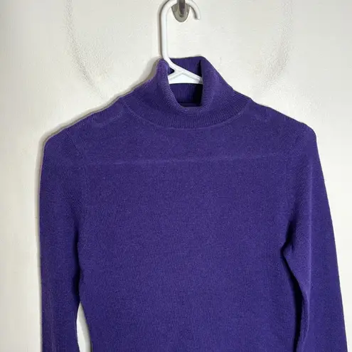 Indulge Cashmere Blackberry Turtleneck Classic Fit Sweater Size XS