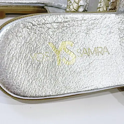 NEW Yosi Samra 9 Molly Braided Leather Slide Sandals Metallic Anthropologie NWOT Gold