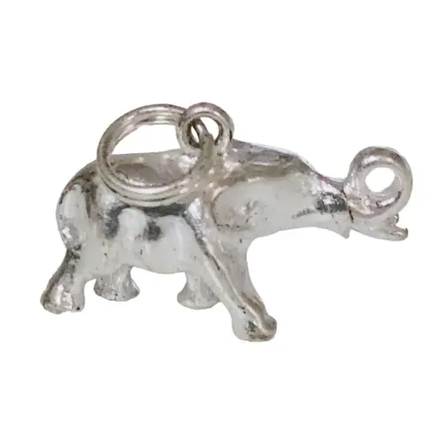 Sterling Silver Small Elephant Tusk Up Lucky Charm