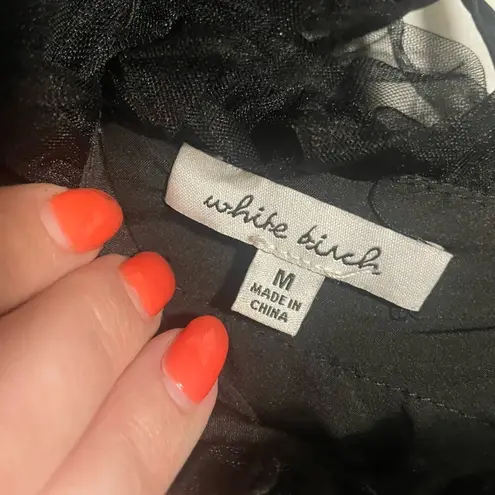 White Birch Tulle Dress Medium Corset Ruffle Elegant Cocktail Dark Romantic Chic