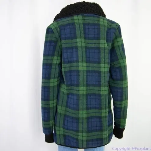 Jachs Girlfriend NWT green blue plaid Buffalo Sherpa jacket, size M