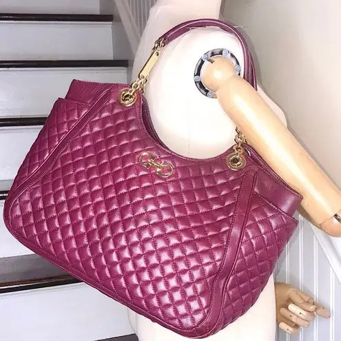 Salvatore Ferragamo Gancini Betulla Quilted Leather Side Pocket Shoulder Bag