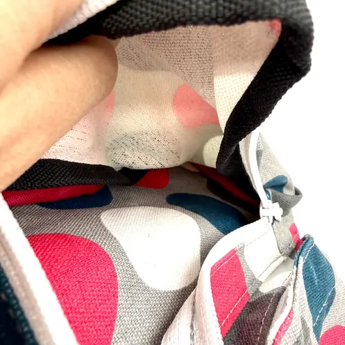 KAVU Rope Sling Bag Polka Dot Gray Pink Teal Shoulder Backpack Purse 0100460