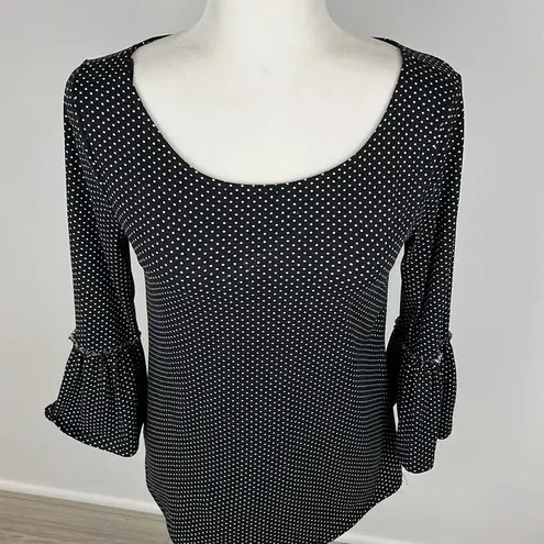 Nine Britton  Black & White Polka Dot Blouse Size Small