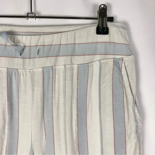 Soma Cool Nights White Blue Stripe Pajama Shorts M