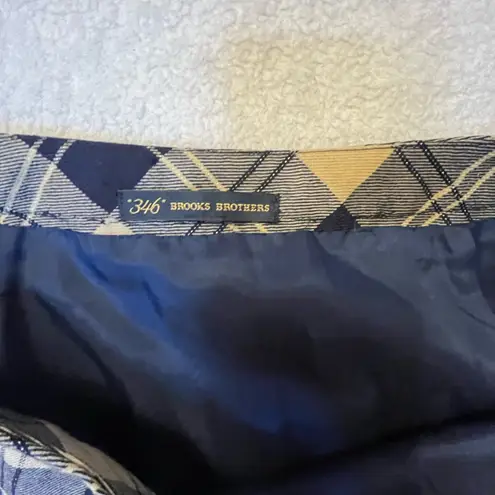 Brooks Brothers 346 Wool Plaid Pencil Skirt Size 12 Academia Classic Preppy