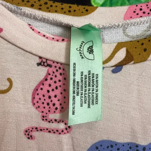 Honeydew Play it Cool Lounge Pajama Top Cheetah Medium Long Sleeve Shirt Leopard Pink