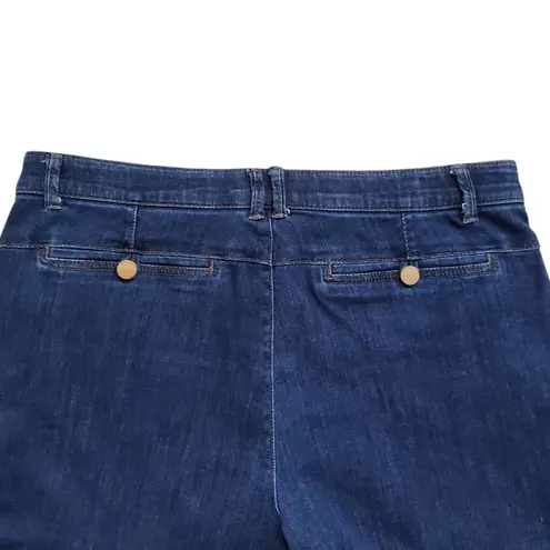 Democracy Ab Solution Jean Shorts Womens 16 Blue Denim High Rise Cuffed Stretch